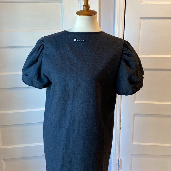 Les Filles d'Ailleurs Puff Sleeve Wool Dress, Size XL - Picture 14 of 15